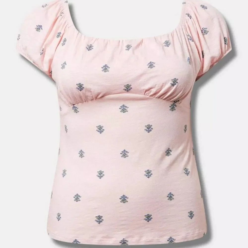 NWT Torrid Slub Jersey Blouse in Almond Blossom